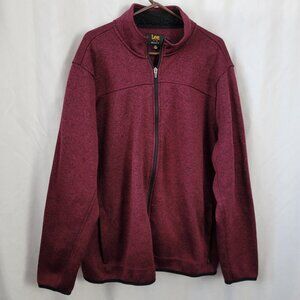 Lee Jacket Regular Fit Men's Full Zip XXL 2XK red/black pockets Sporty Comfy